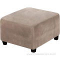 Velvet Plush Ottoman Cover Ultra Soft Non Slip